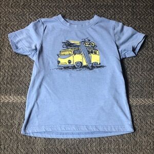 Tag Light Blue Short-Sleeve Tee with Yellow Van Graphic